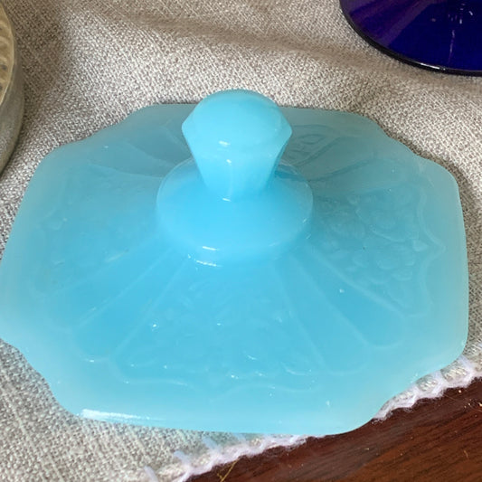 Bleu Opaque Biscuit Jar