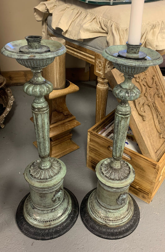 Neo Classic “Bronze” Candleholder pair